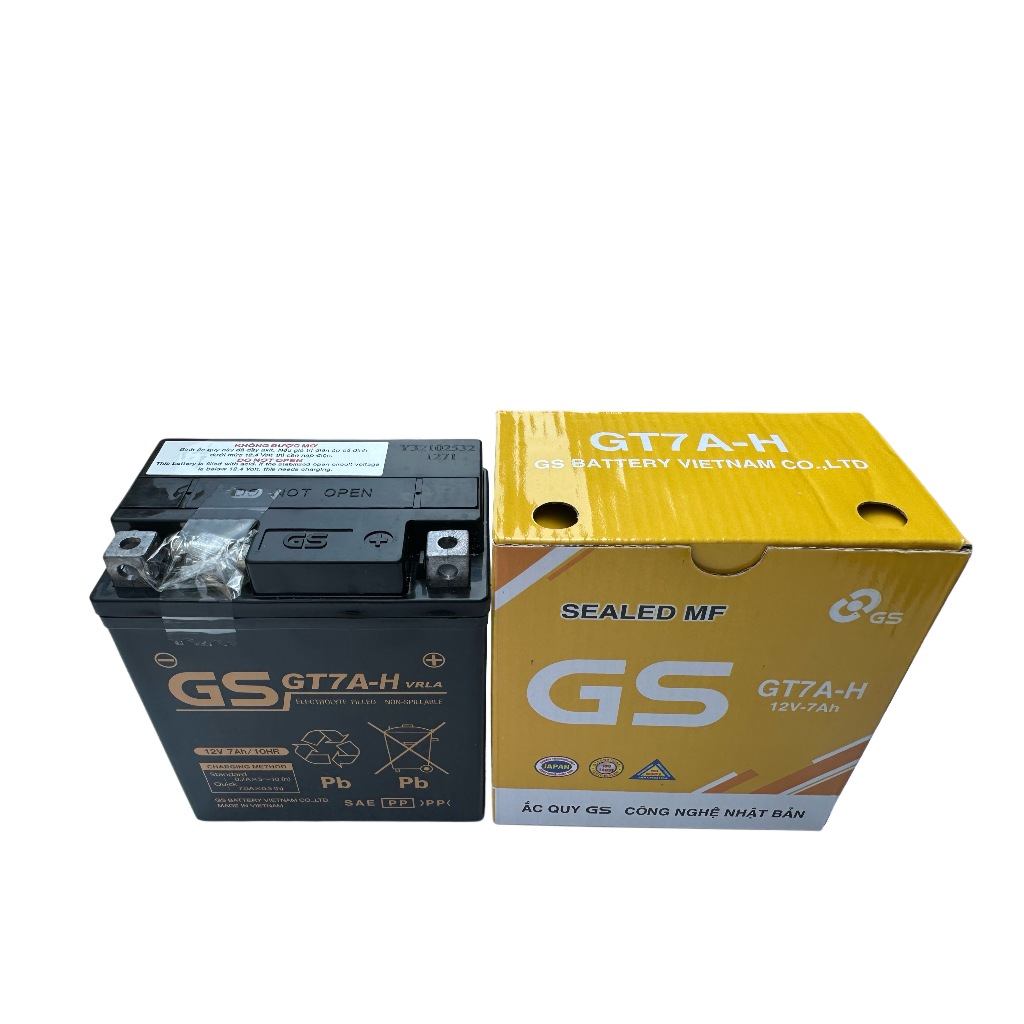 BÌNH ẮC QUY GS GT7A 12V 7AH dùng cho xe HONDA, YAMAHA, VESPA, SYM