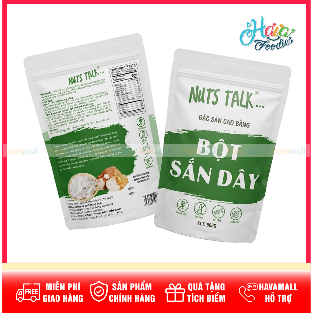 Bột Sắn Dây Nguyên Chất Hưng Đạo Cao Bằng Nuts Talk 500g (1 Gói) – Nuts Talk Natural Kudzu Root Star