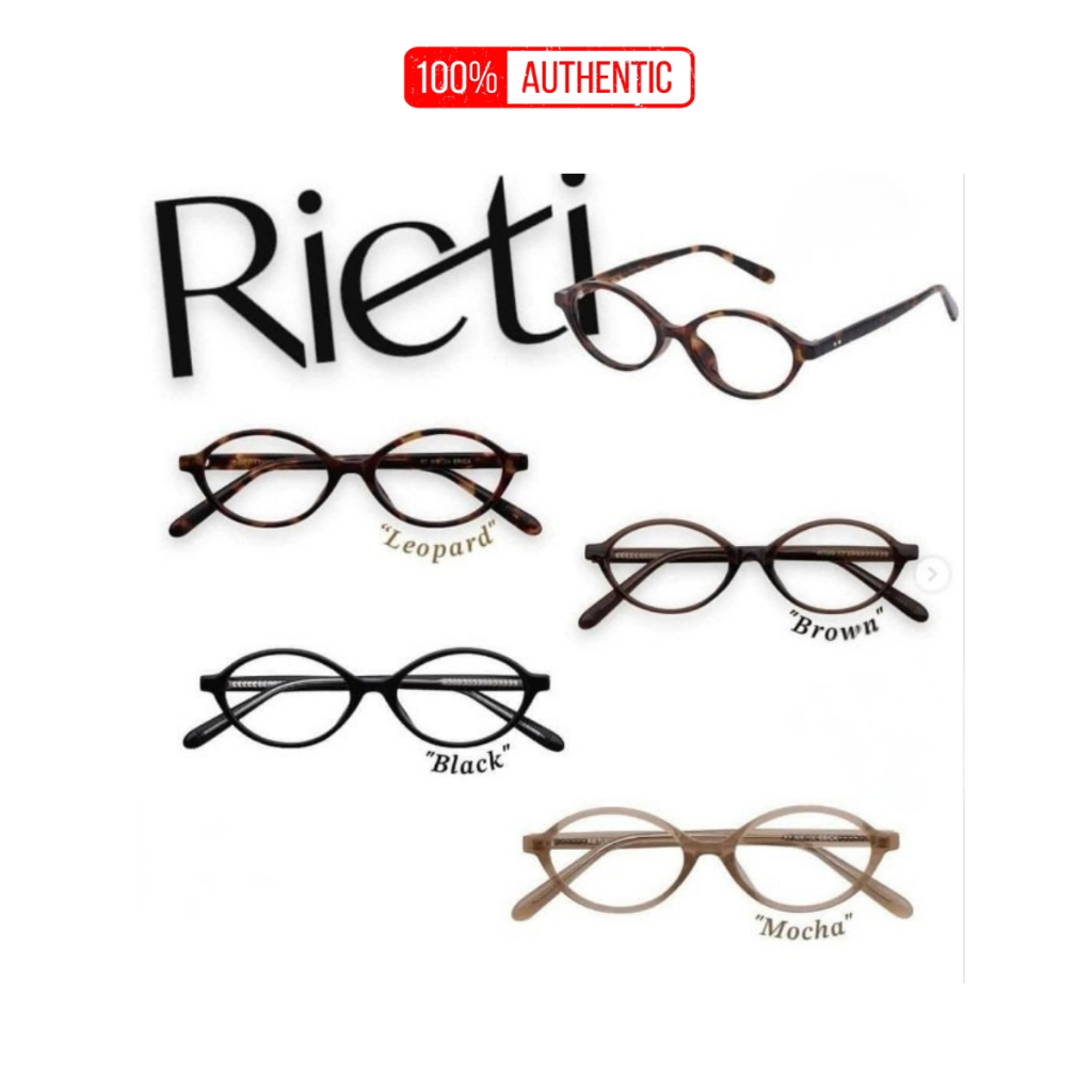 Gọng Kính Cận Rieti Erica RT1018 Kèm Lens Chống Ánh Sáng Xanh, Fullbox
