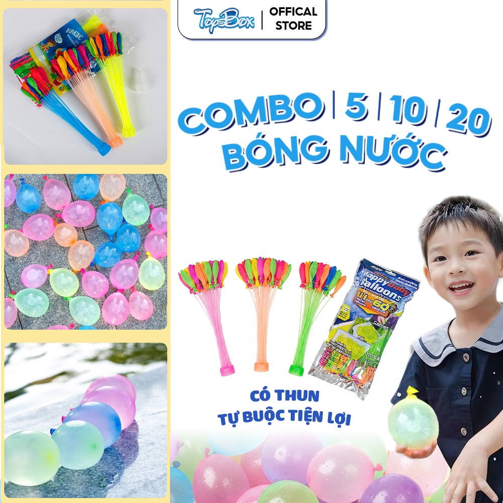 (GIÁ SỈ) COMBO 5/10/20 Set 111 Quả Bóng Nước Ném Có Van Với 3 Chùm Bóng Nước Được Lắp Vào Đầu Vòi Sẵ