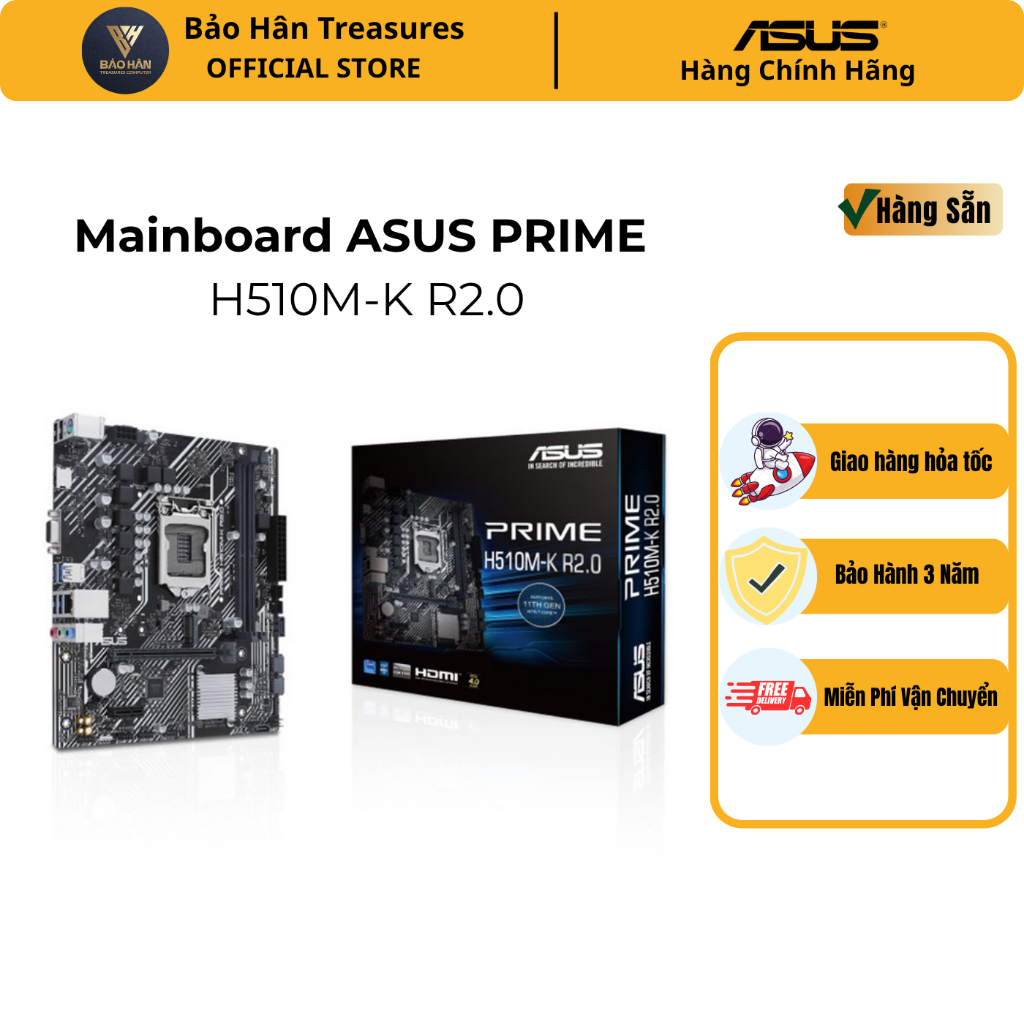 Bo mạch  chủ Mainbroad  ASUS PRIME H510M-K R2.0 - Hàng Chính Hãng