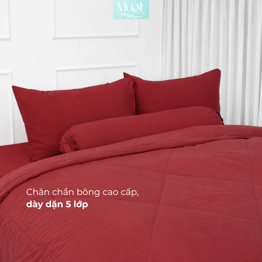 Bộ chăn ga gối 5 món nệm kích thước 1m6x2m, 1m8x2m, 2mx2m, 2m2x2m (Dày 5-12cm) Lụa Tencel 60s Mướt Bedding cao cấp | BigBuy360 - bigbuy360.vn