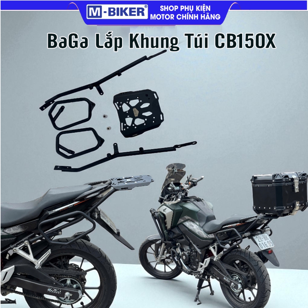 Baga Honda CB150X Gắn Khung Hông Treo Túi Mẫu 1 Baga CB150X, Khung Treo Túi Hông CB150X Lắp Zin