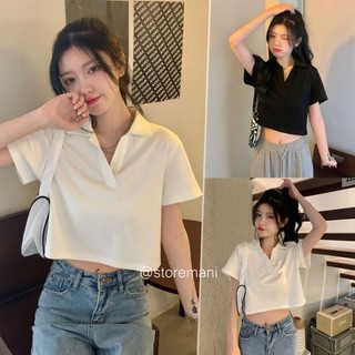 Áo Croptop Polo Nữ Trơn Cổ Bẻ Tay Ngắn Form Ôm Tôn Dáng Phong Cách Hàn Quốc Hot Trend 2026