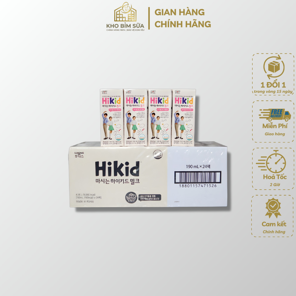 THÙNG sữa Hikid pha sẵn, sữa công thức pha sẵn Hikid hỗ trợ phát triển chiều cao tối đa, thùng 24 hộ