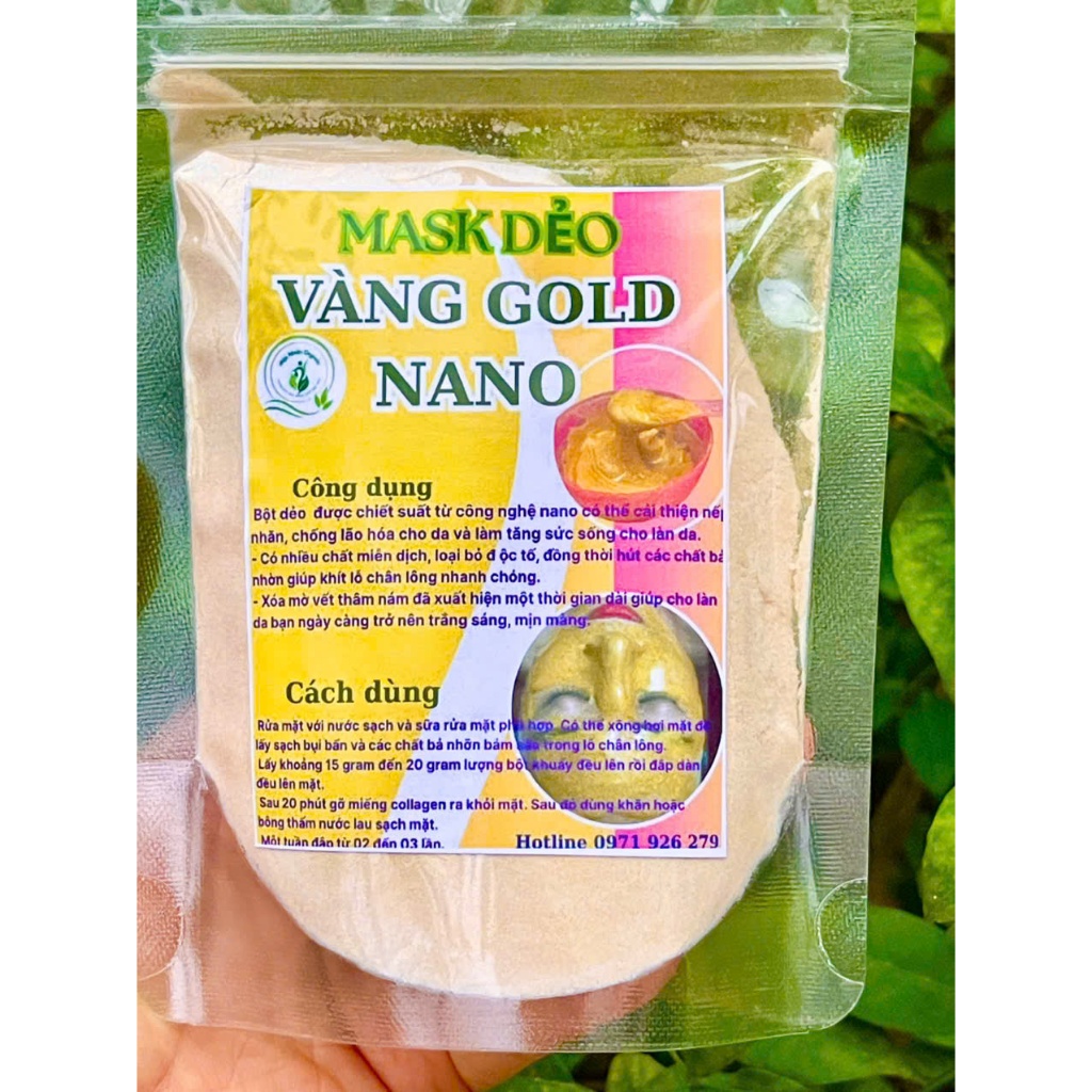 Mặt Nạ Bột Dẻo Sâm Vàng Collagen 24K Đắp Mặt Na Trắng Sáng Da Mờ Thâm 100% Từ Thiên Nhiên.