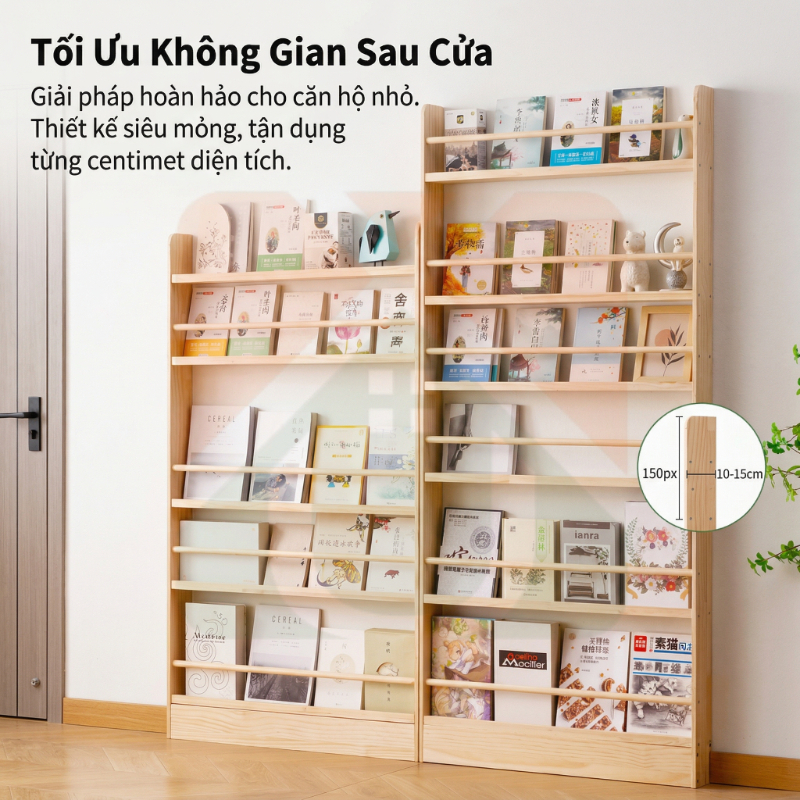 Kệ Sách Treo Tường Bằng Gỗ Tự Nhiên Tiết Kiệm Không Gian Sau Cánh Cửa  Nhiều Tầng Dung Tích Lớn | BigBuy360 - bigbuy360.vn