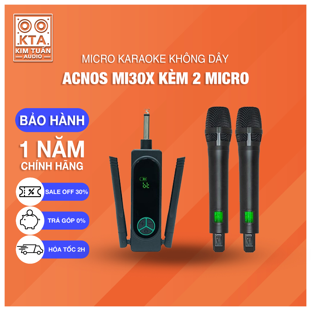 Bộ Micro Vang số chỉnh cơ Acnos Mi30X và Mi36 kèm 2 micro Hàng chính hãng Bảo Hành 12 Tháng