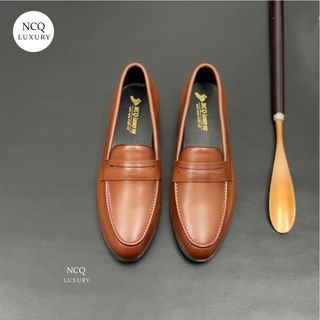 {ĐẾ KHÂU CỰC BỀN} Giày Lười Nam Hàn Quốc Băng Đục Đen Trơn ✅ Da Bò 100% 🎁 Đế Cao Su Đúc 3cm ✅
