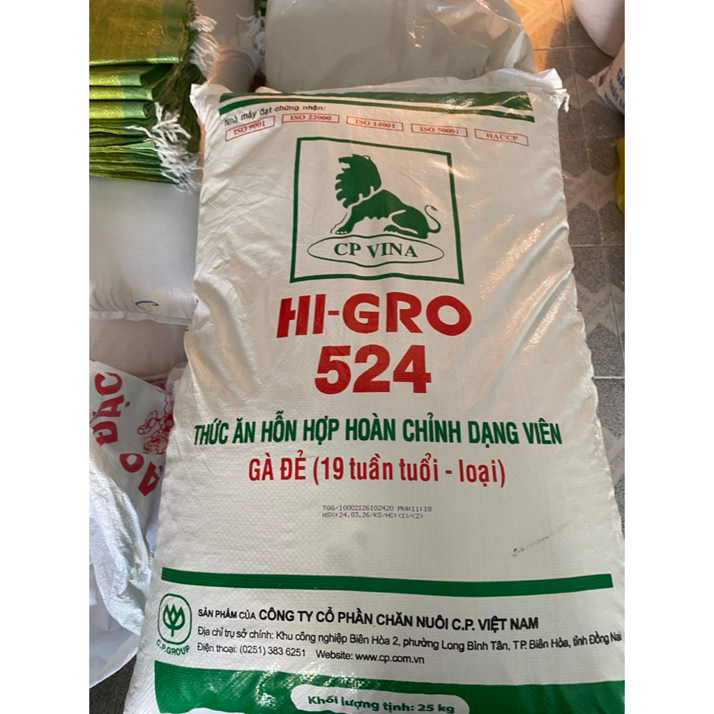 [10kg-25kg] Cám, thức ăn gà đẻ , gà đá hãng higro mã 524