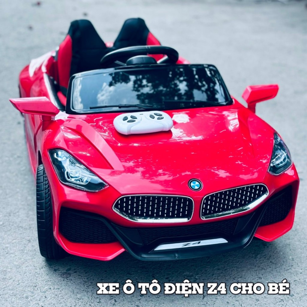 Xe Ô Tô Điện BMW Z4 Cho Bé - Xe Điện Ghế Da Bánh Cao Su Có Điều Khiển Từ Xa Cho Bé Từ 1-4 Tuổi