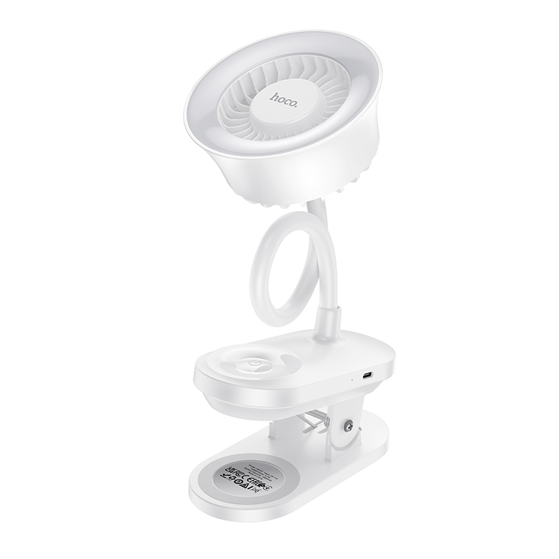 ( BẢO HÀNH 12 THÁNG) Quạt Kẹp Tích Hợp Đèn HOCO HX610 Cổ Dẻo, Quạt Tích Điện Có 3 Mức Gió 2 Mức Đèn | BigBuy360 - bigbuy360.vn