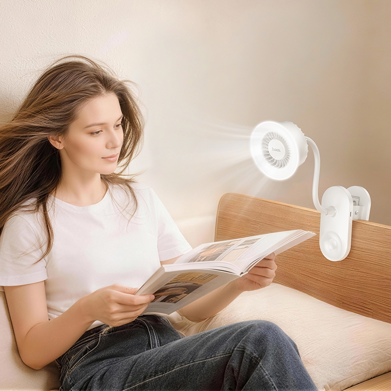 ( BẢO HÀNH 12 THÁNG) Quạt Kẹp Tích Hợp Đèn HOCO HX610 Cổ Dẻo, Quạt Tích Điện Có 3 Mức Gió 2 Mức Đèn | BigBuy360 - bigbuy360.vn