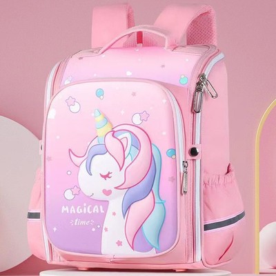 Balo chống gù dáng hộp 3D cho bé gái và bé trai học sinh tiểu học in hình dễ thương HS1025 BEE GEE
