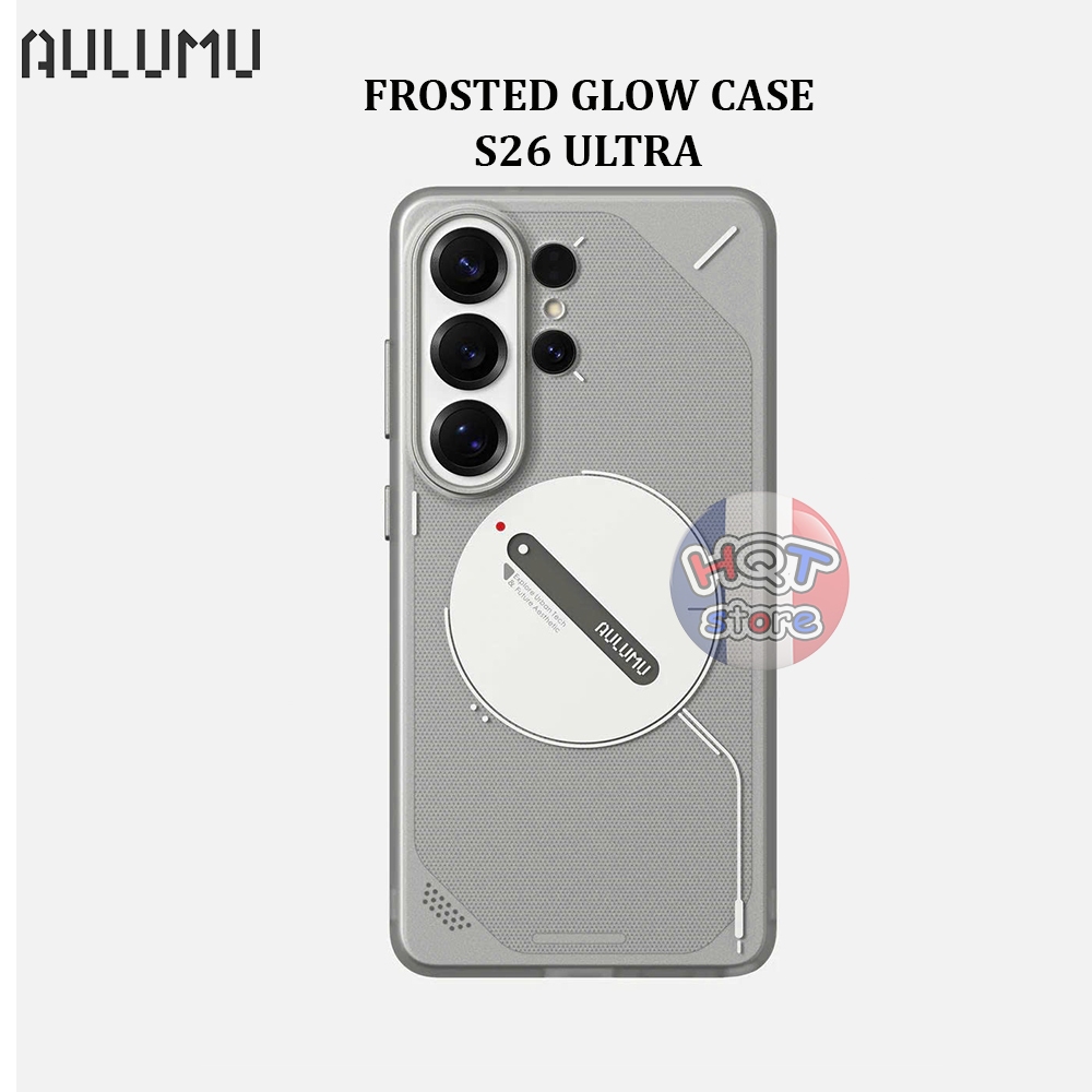 Ốp lưng Aulumu S26U Frosted Glow Case cho S26 Ultra Chống Vân Tay | Dạ Quang Phát Sáng | Viền Nhôm