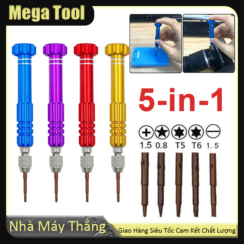Bộ Tua Vít Đa Năng 5 in 1 - Dụng Cụ Sửa Chữa Điện Thoại, Đồng Hồ, Laptop Chính Hãng