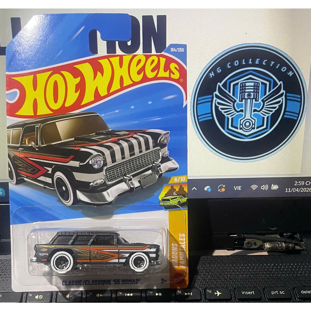 xe đồ chơi mô hình hotwheels basic 2026 case G+H: Classic/Classique 55 Nomad