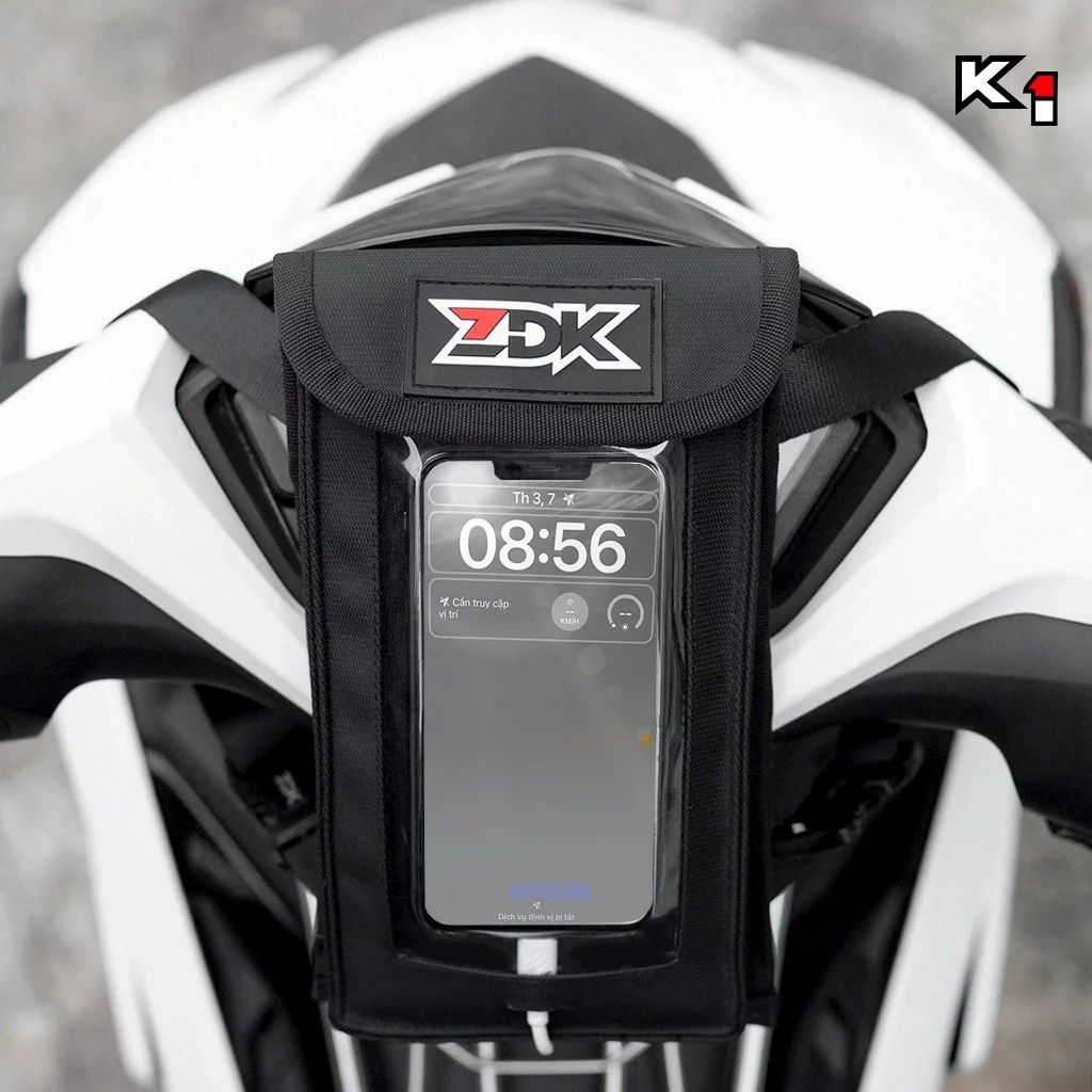 Túi Treo Xe Máy ZDK K1 K5 Chống Nước – Túi Điện Thoại Gắn Ghi Đông Cảm Ứng Nhạy, Chống Lóa, Rung