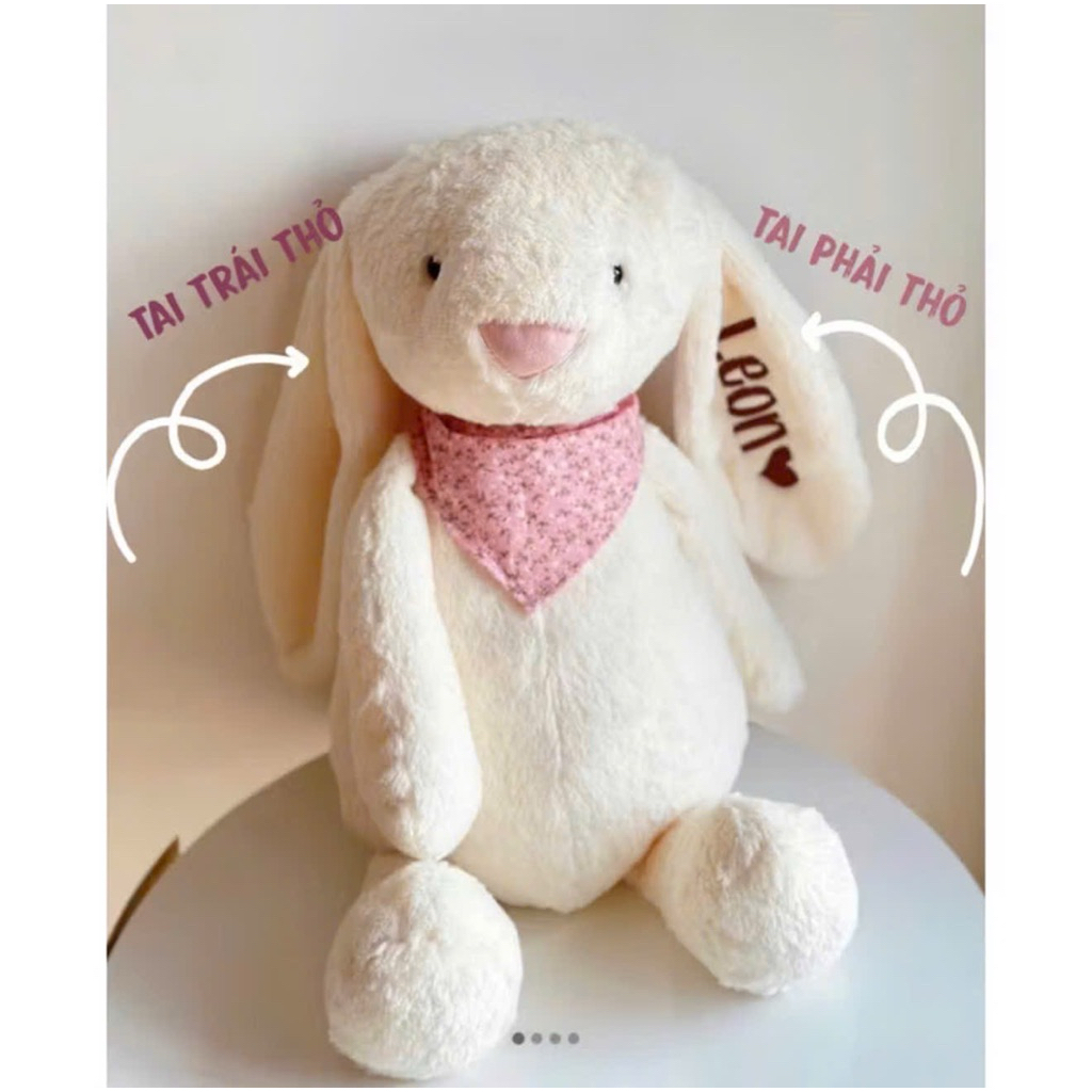 Thỏ bông jellycat thêu tên theo yêu cầu ( tặng kèm yếm)