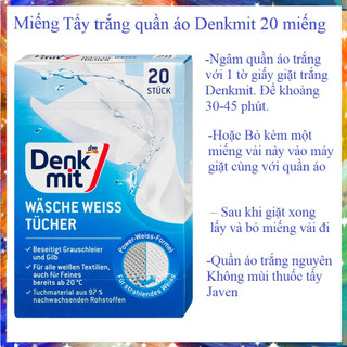 Tẩy trắng quần áo Denkmit 20 miếng