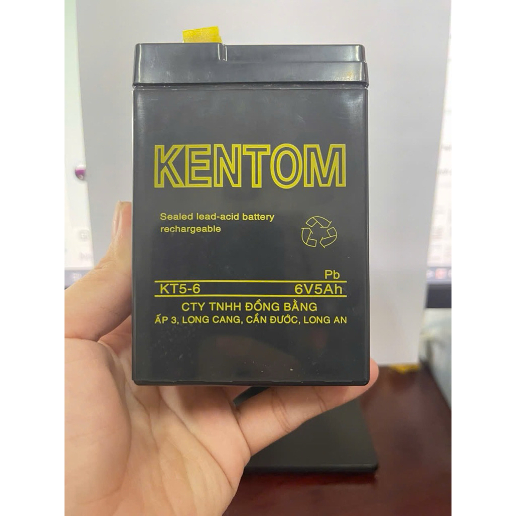 Bình kentom 6V 5ah (dùng cho quạt sạc, đèn sạc)