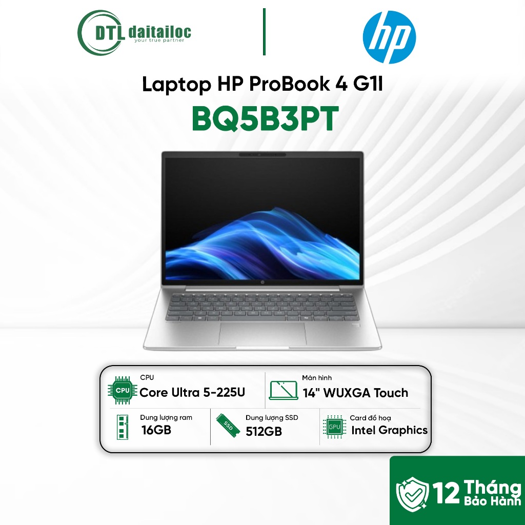 Laptop HP ProBook 4 G1I BQ5B3PT Core Ultra 5-225U 16GB 512GB SSD 14" WUXGA Win 11 | Chính hãng | Bảo