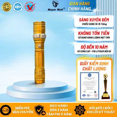 Đèn Pin Siêu Sáng LY S035 Cầm Tay - Có Xoay Zoom Thu Phóng, Chiếu Xa 500M, Vỏ Nhôm Cao Cấp
