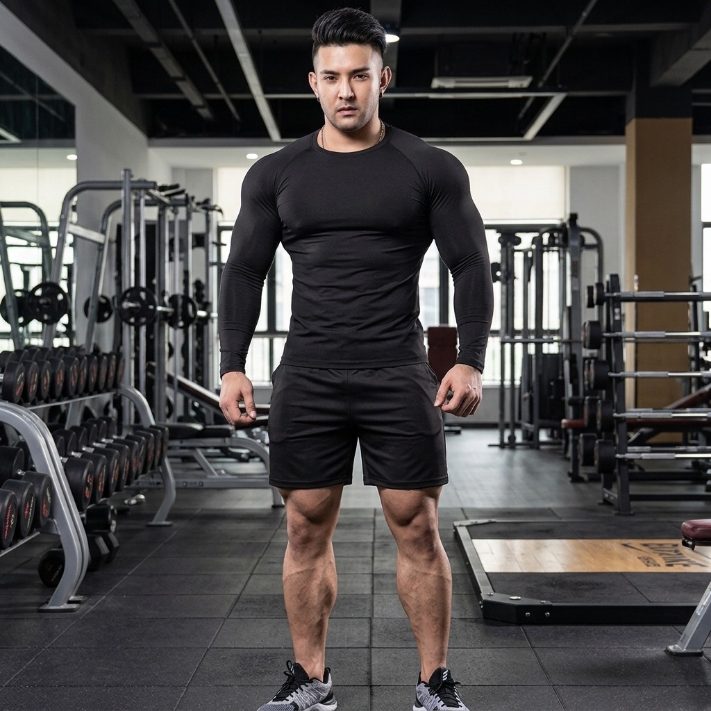 Áo dài tay gym nam G-Oufit D1974 – Form slimfit ôm dáng, thun lạnh co giãn 4 chiều, mặc êm và thoáng