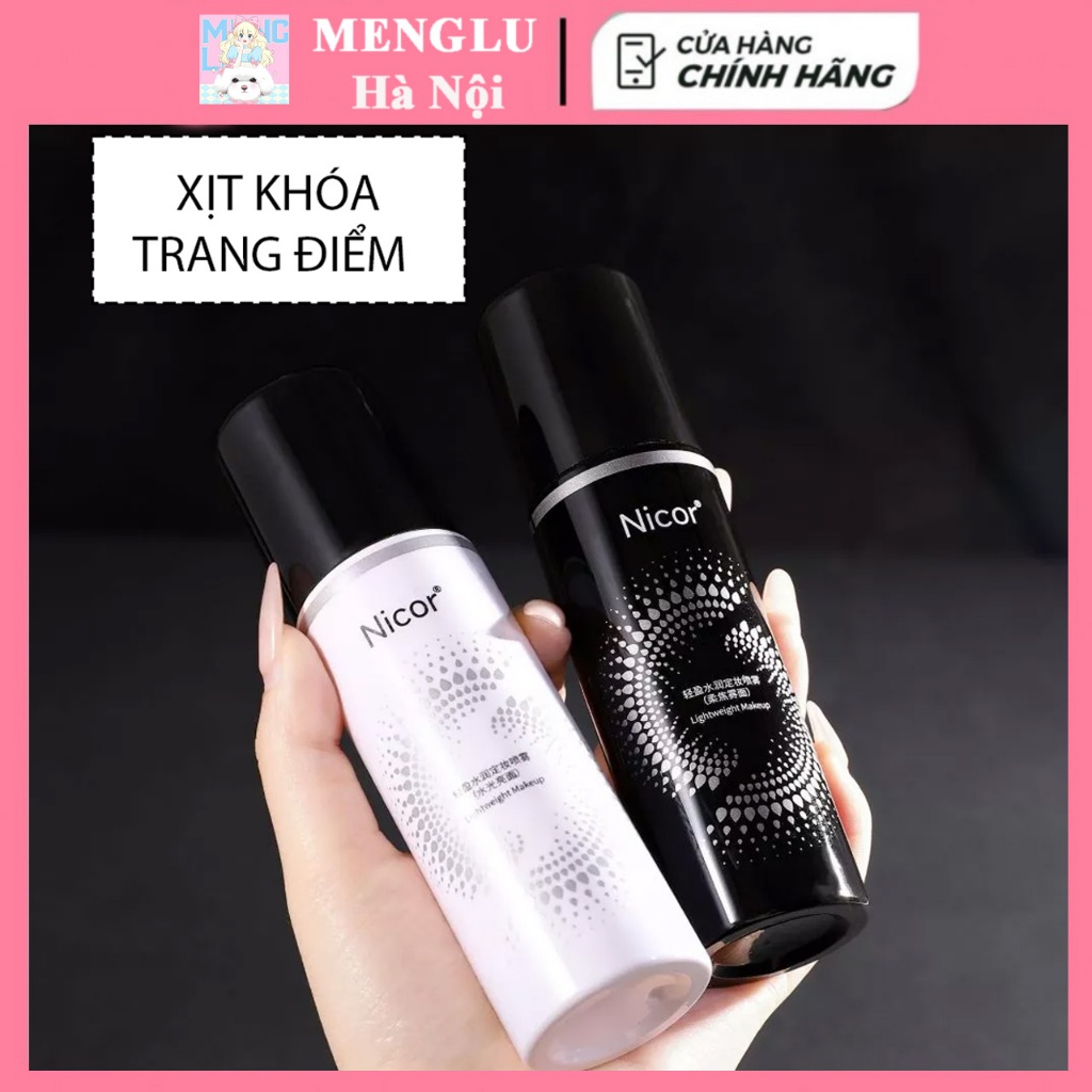 Xịt khóa makeup cho da dầu kiểm soát dầu Xịt khoá trang điểm giữ nền lớp makeup NICOR 100ml tạo mảng