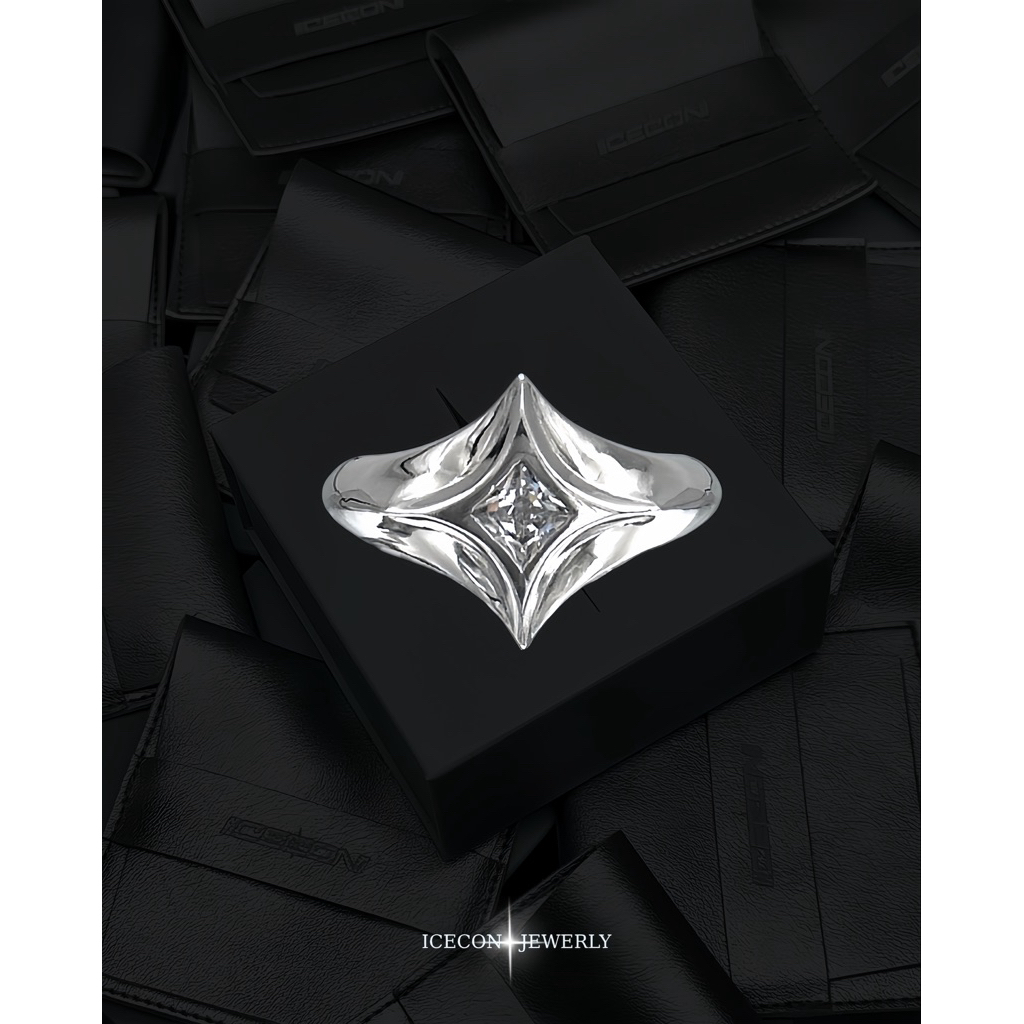 Nhẫn Bạc 925 - Mạ Vàng Trắng Ngôi Sao Bling Star Icecon - SS 2024 ( Bling Star Ring SS 2024 )
