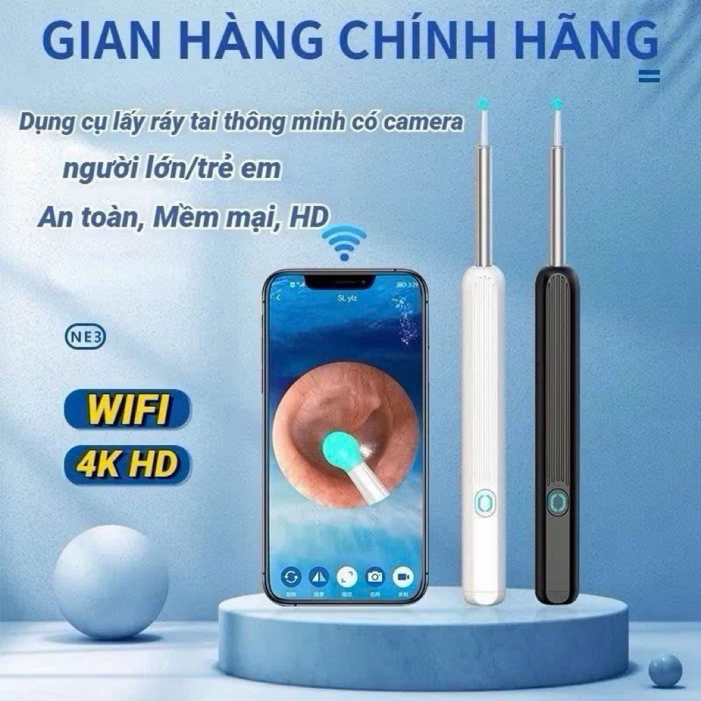 Dụng Cụ Lấy Ráy Tai NE3 Pro Có Gắn Camera Nội Soi Đa Năng Hình Ảnh Sắc Nét