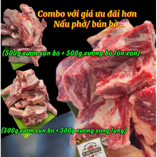 Combo nấu phở/ bún/ lẫu GIÁ GIẢM HƠN - (500g sườn sụn bò úc + 500g xương bò)