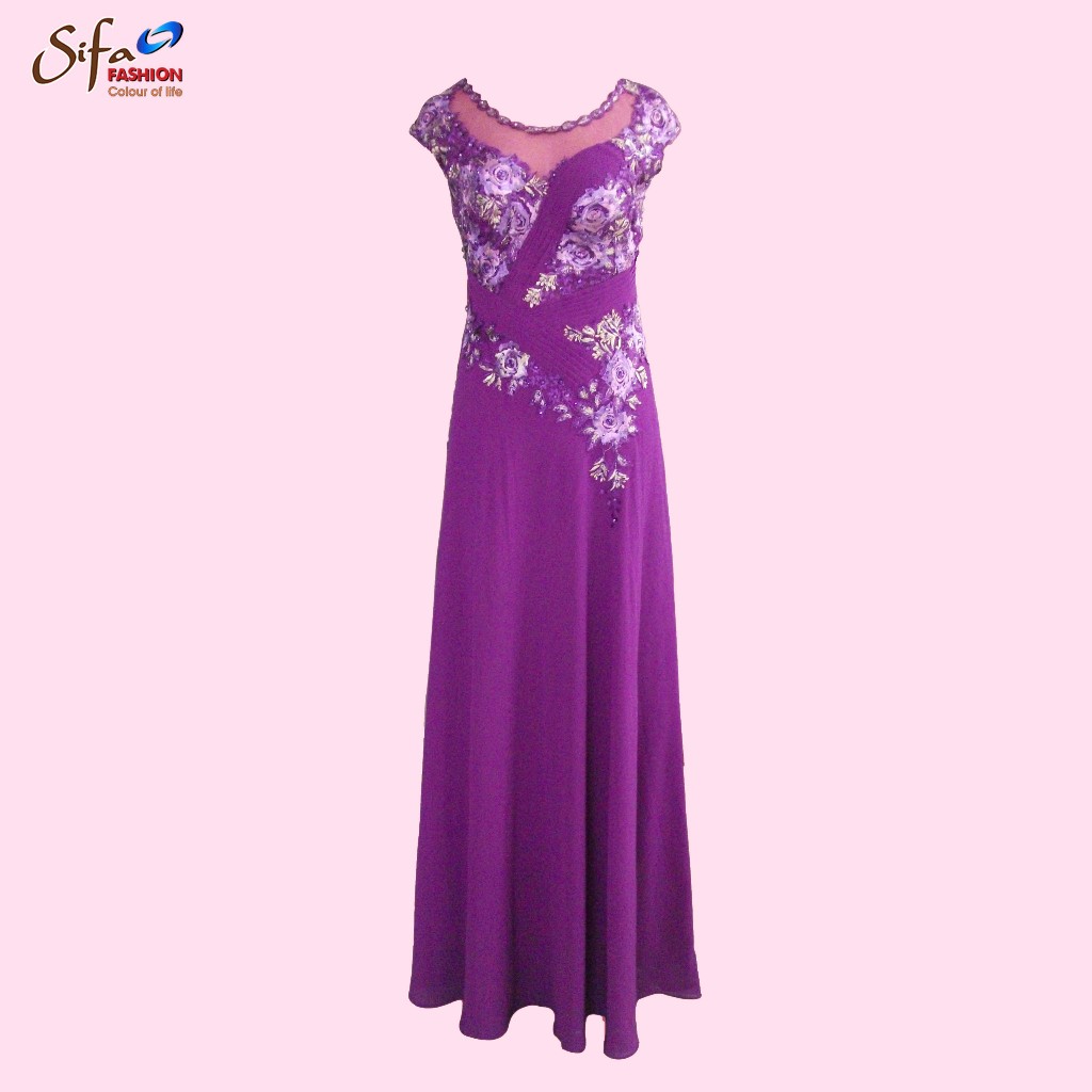 [Sifa Fashion] Đầm Dạ hội cổ tròn tay liền TH19770
