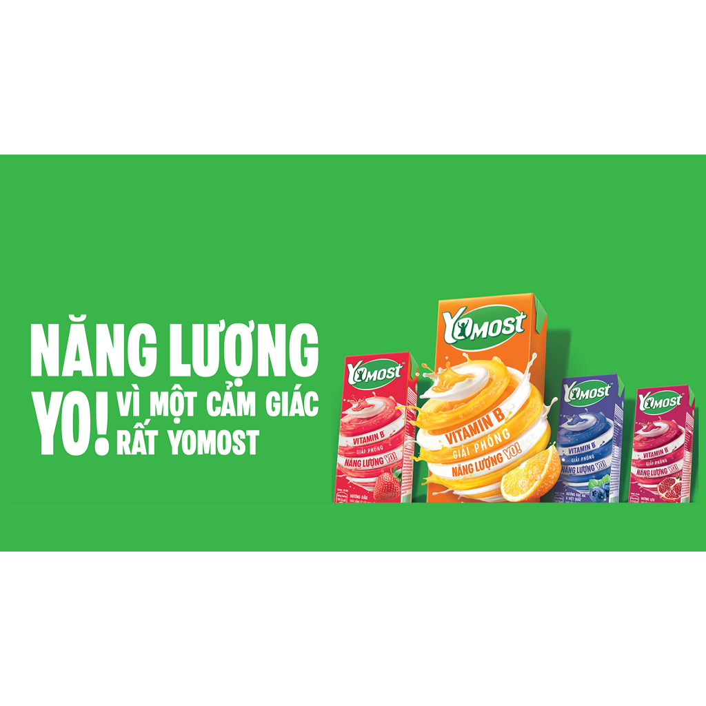 🥤 Yomost – Thùng 48 họp 170ml (12 Lốc) - Thức uống sữa trái chua cây tự nhiên nguyên chất giàu dinh 