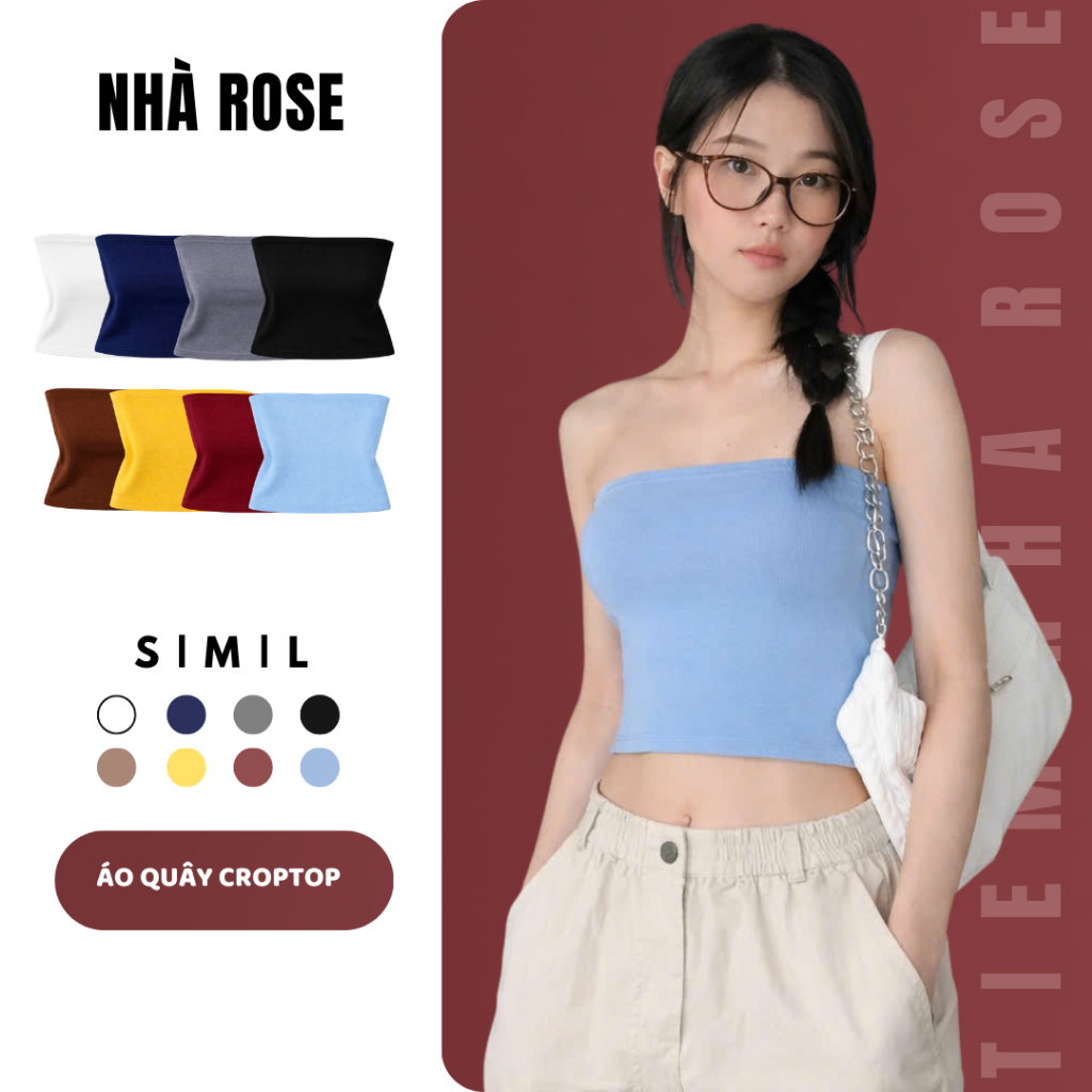 Áo quây ống tube Nữ Ngang Ngực Basic Trơn Croptop Tube Ôm Body Bozip Chất Vải Thun Cotton WAQ001