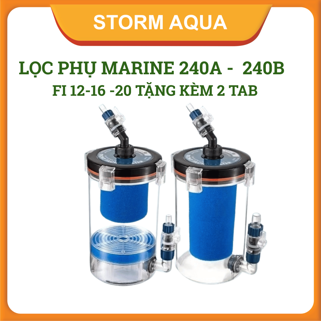 Lọc phụ Marine 240A -  240B  Fi 12-16 -20 trong suốt - tặng kèm 2 Double Tab