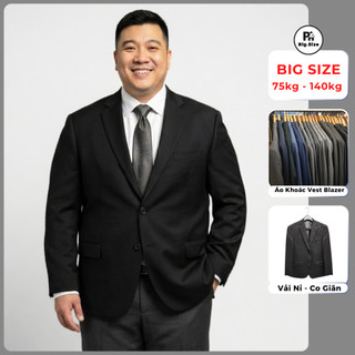Áo Khoác Vest Blazer BIGSIZE 75kg - 140kg 2 lớp form sang trọng gọn người | PHBIGSIZE | 0234