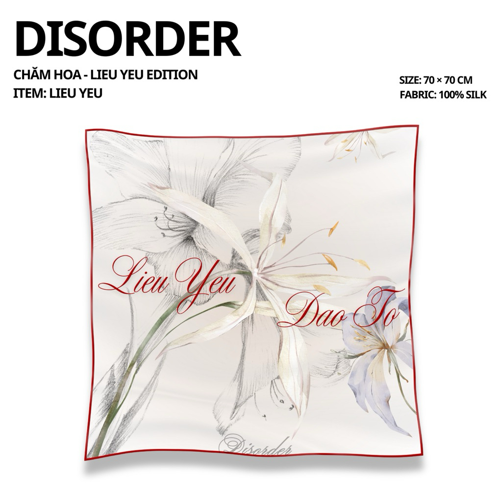 DISORDER Bandana “LIEU YEU” 70×70 – Imperfect (lỗi nhẹ viền)