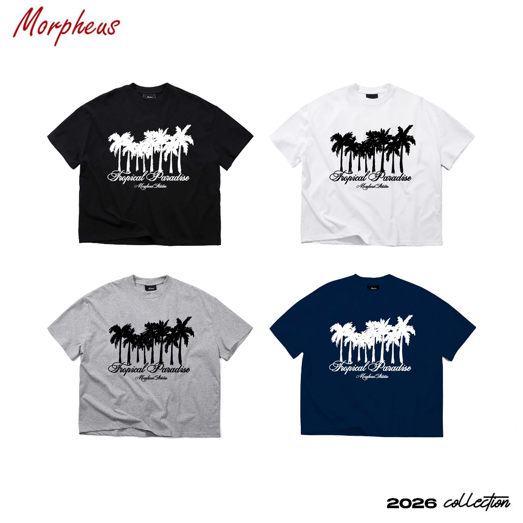 Áo Thun Local Brand Morpheus TROPICAL PARADISE Form Boxy, Boxy Tee Cotton 260gsm, Áo thun Nam Nữ Uni