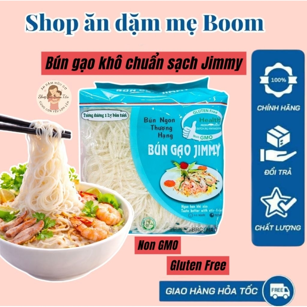 Bún gạo khô chuẩn sạch Jimmy cho bé và gia đình
