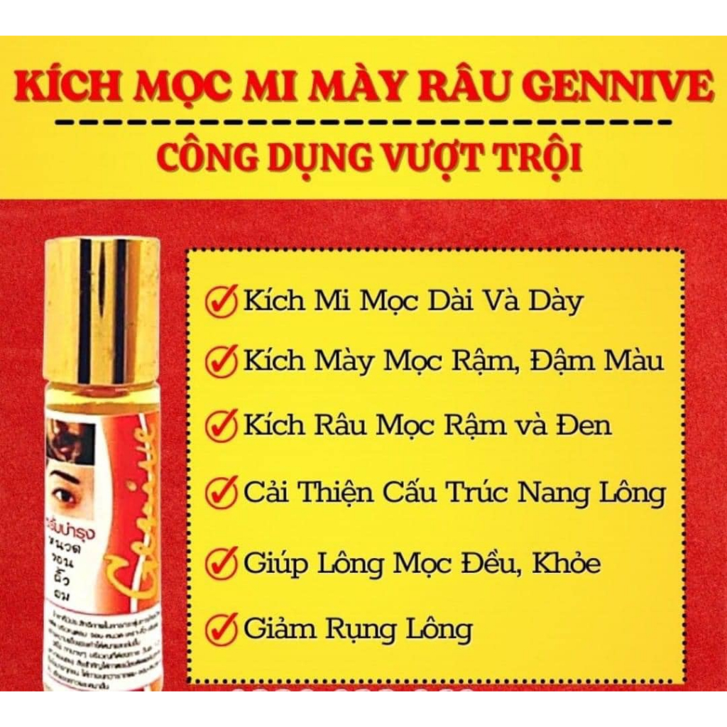 (Chính Hãng) Serum Kích Mọc Mi, Mày, Râu, Tóc Genive Thái Lan - 1 Lọ