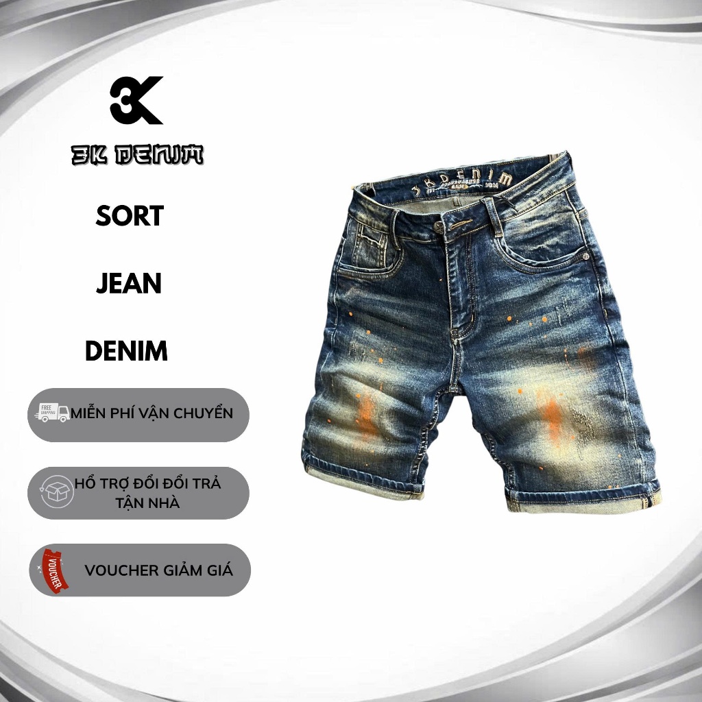 [3K DENIM] Jean Denim Guangzhou QS2146-3K1530 Màu Xanh Vintage Was Xanh Phủ Sơn Mẫu Mới