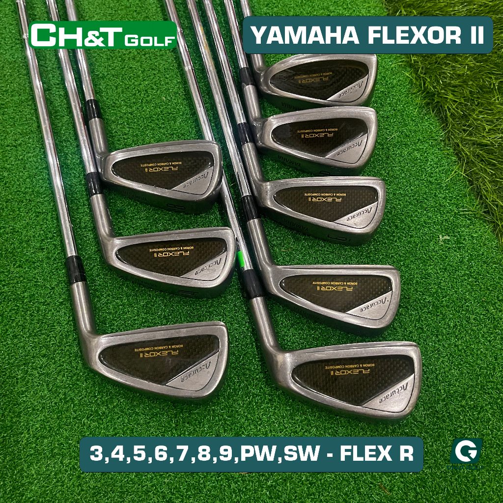 Bộ gậy golf sắt nam Yamaha Flexor II 8 cây 3,4,5,6,7,8,9,Pw,Sw Flex R