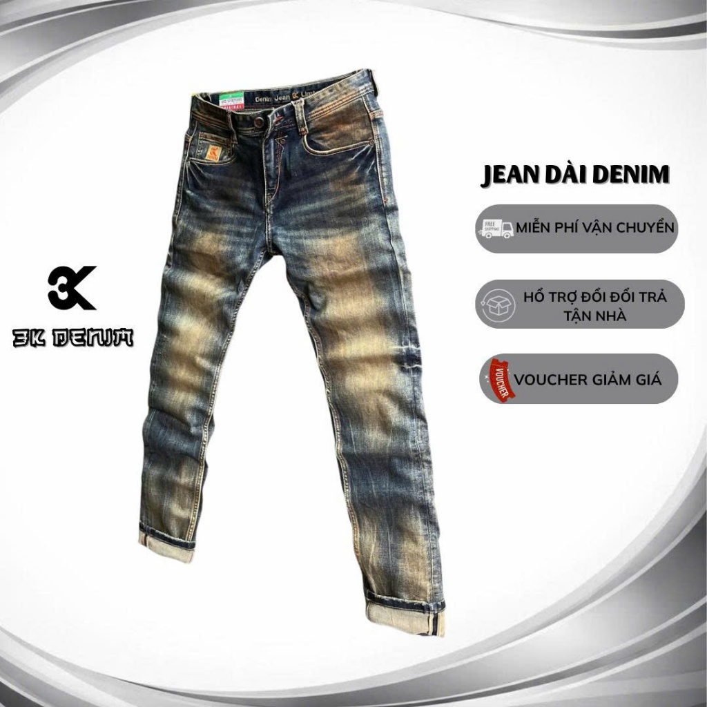 [3K DENIM] Quần Jean Denim Guangzhou J4054- 3K-M10 VR2 SS26 Màu Was Retro Was Phủ Đồng Có Co Giãn.