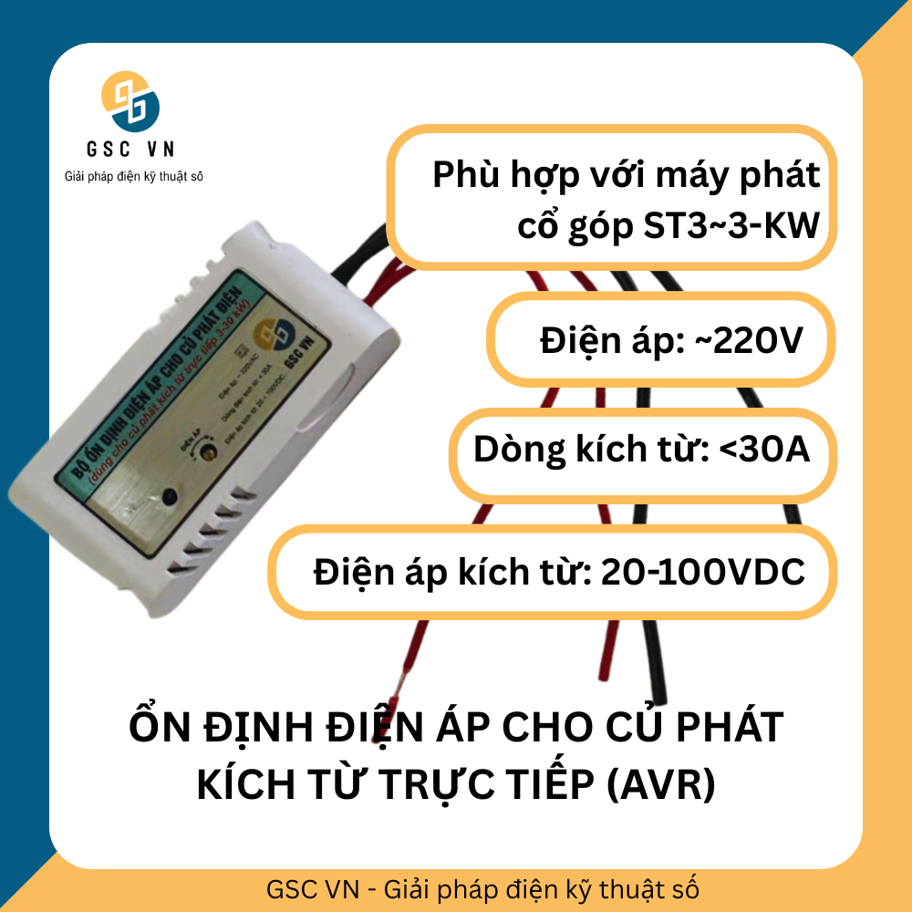Ổn định điện áp dành cho máy phát điện kích từ trực tiếp của GSC VN (AVR)