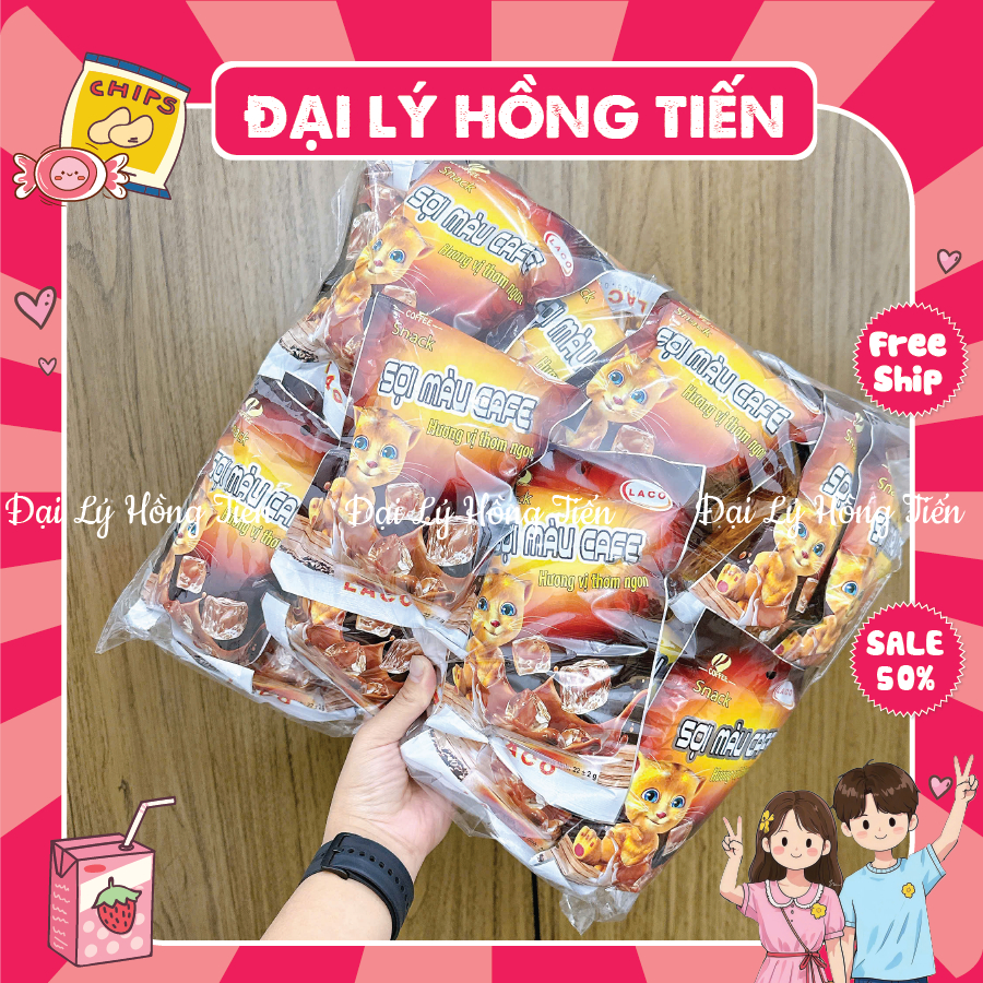 [BỊCH 30 GÓI] Snack Sợi Màu Cafe Tăm Cay Sợi HOT, đồ ăn vặt tuổi thơ, Que Tăm Cay Tuổi Thơ