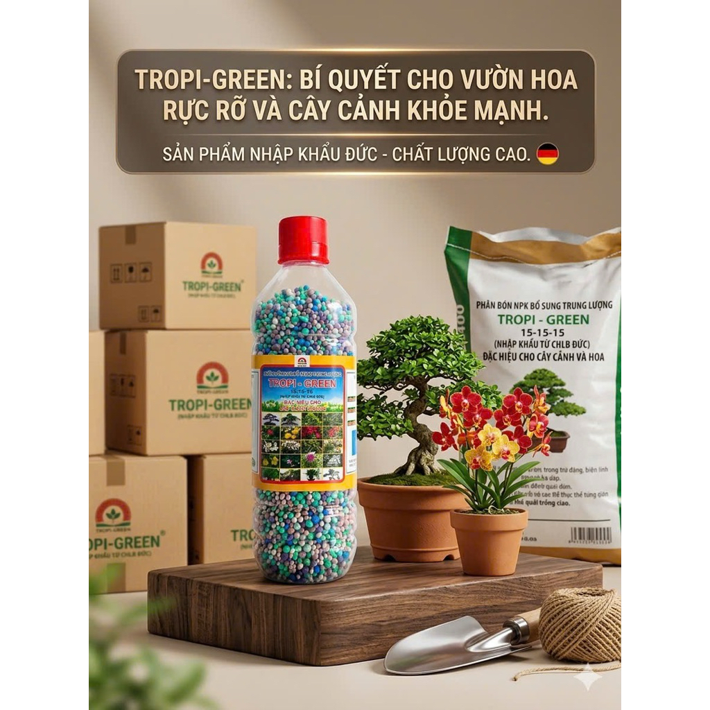 Phân tan chậm NPK 15-15-15 (phân đức) chuyên bón cho lan và cây cảnh