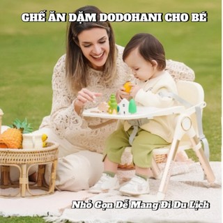 Ghế Ăn Dặm DODOHANI Gấp Gọn Siêu Nhẹ Tăng Giảm Chiều Cao Tặng Nệm, Túi Đựng Cho Bé