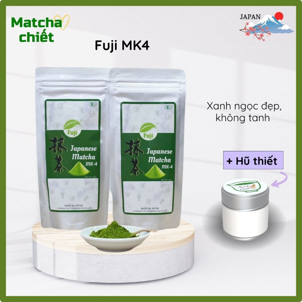 Matcha MK4, bột trà xanh Nhật chính hãng, pha matcha latte - gói nhỏ 10g, 20g