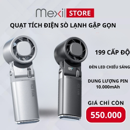Quạt Cầm Tay Mini Sò Lạnh MEXI Dung Lượng 6000mAH Làm Mát Sò Lạnh 199 Tốc Độ Gió Gấp Gọn Tặng Kèm Dây Đeo | BigBuy360 - bigbuy360.vn